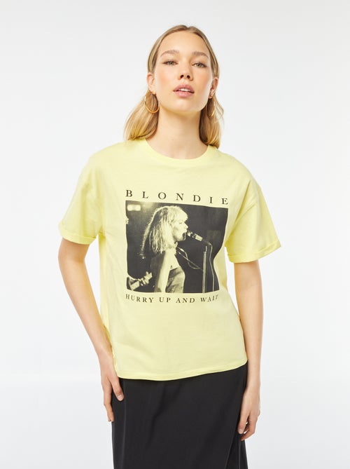 T-shirt met korte mouw en Blondie-print - Kiabi