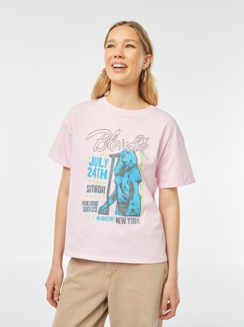 T-shirt met korte mouw en Blondie-print - Kiabi