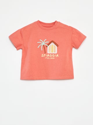 T-shirt met korte mouw en borduursel