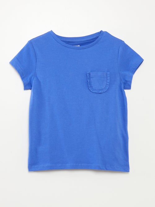 T-shirt met korte mouw en borstzakje - Kiabi
