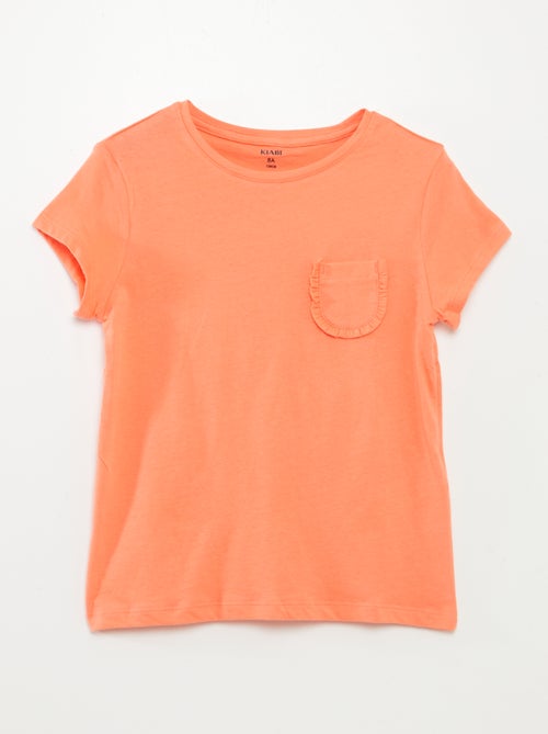 T-shirt met korte mouw en borstzakje - Kiabi