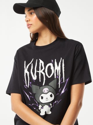 T-shirt met korte mouw en Hello Kitty/Kuromi-print