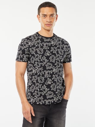 T-shirt met korte mouw en 'Keith Haring'-print