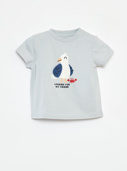 T-shirt met korte mouw en leuk detail - Kiabi