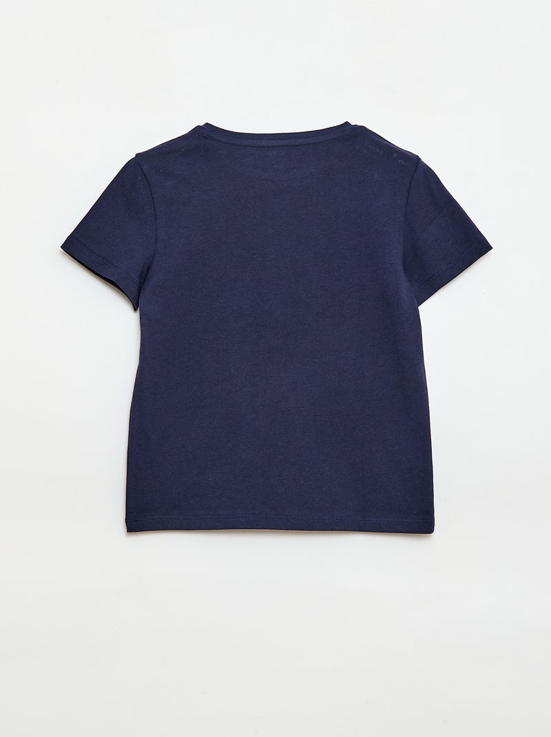 T-shirt met korte mouw en leuk detail Blauw - Kiabi