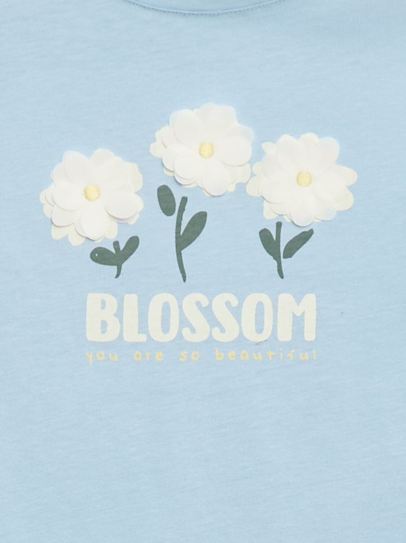 T-shirt met korte mouw en leuk detail Blauw - Kiabi