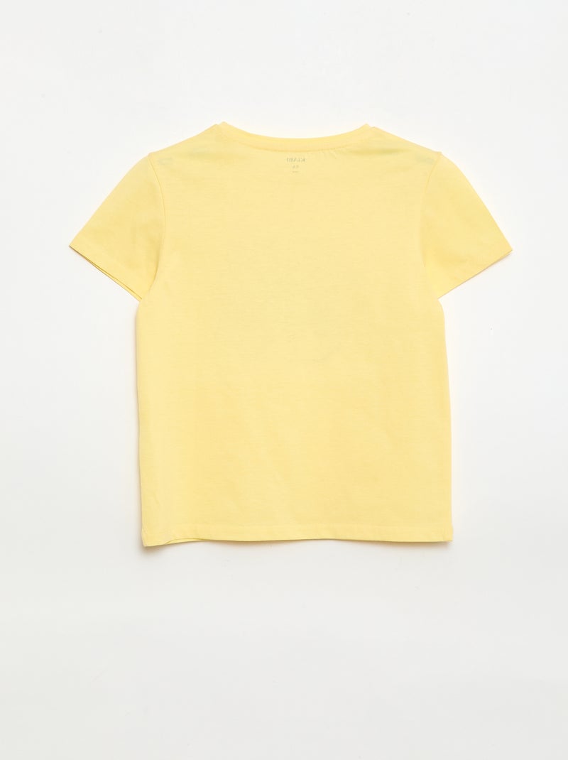 T-shirt met korte mouw en leuk detail Geel - Kiabi