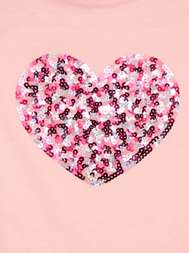 T-shirt met korte mouw en leuk detail Rose - Kiabi