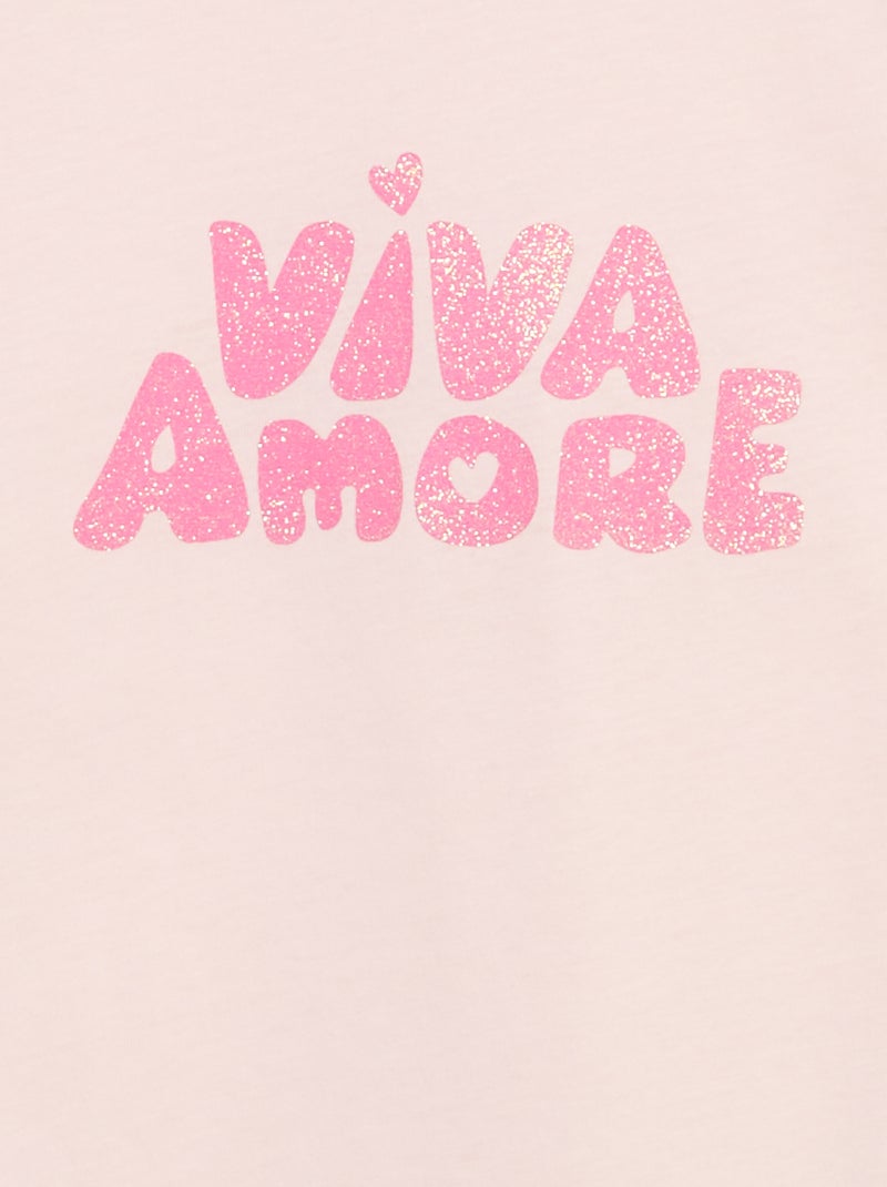 T-shirt met korte mouw en leuk detail Rose - Kiabi