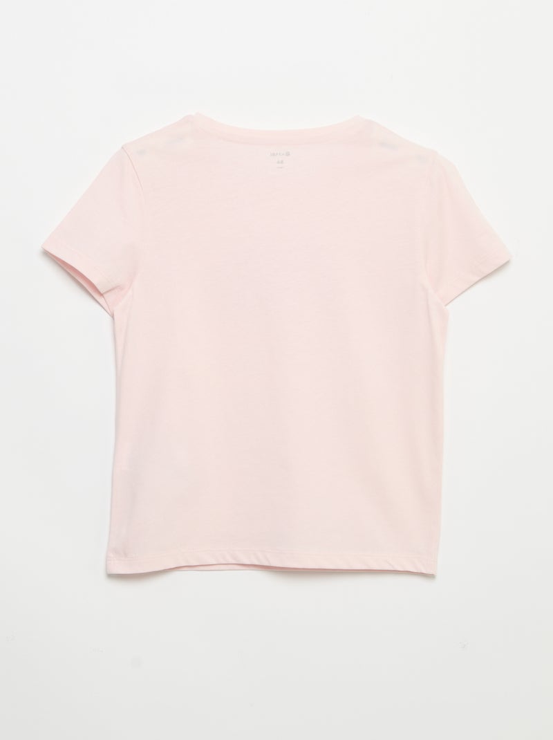 T-shirt met korte mouw en leuk detail Rose - Kiabi