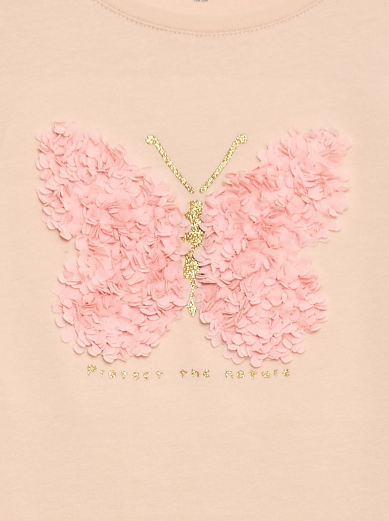 T-shirt met korte mouw en leuk detail Rose - Kiabi