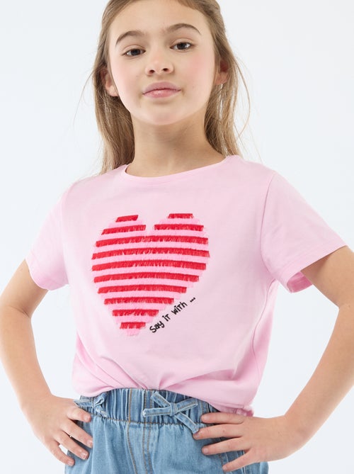 T-shirt met korte mouw en leuk detail - Kiabi