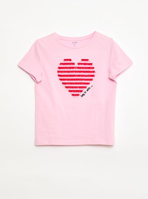 T-shirt met korte mouw en leuk detail - Kiabi