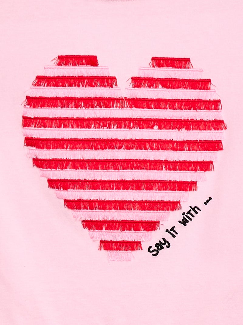 T-shirt met korte mouw en leuk detail Rose - Kiabi