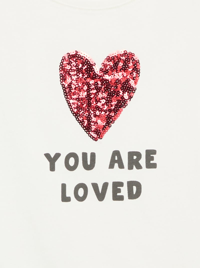 T-shirt met korte mouw en leuk detail Wit - Kiabi