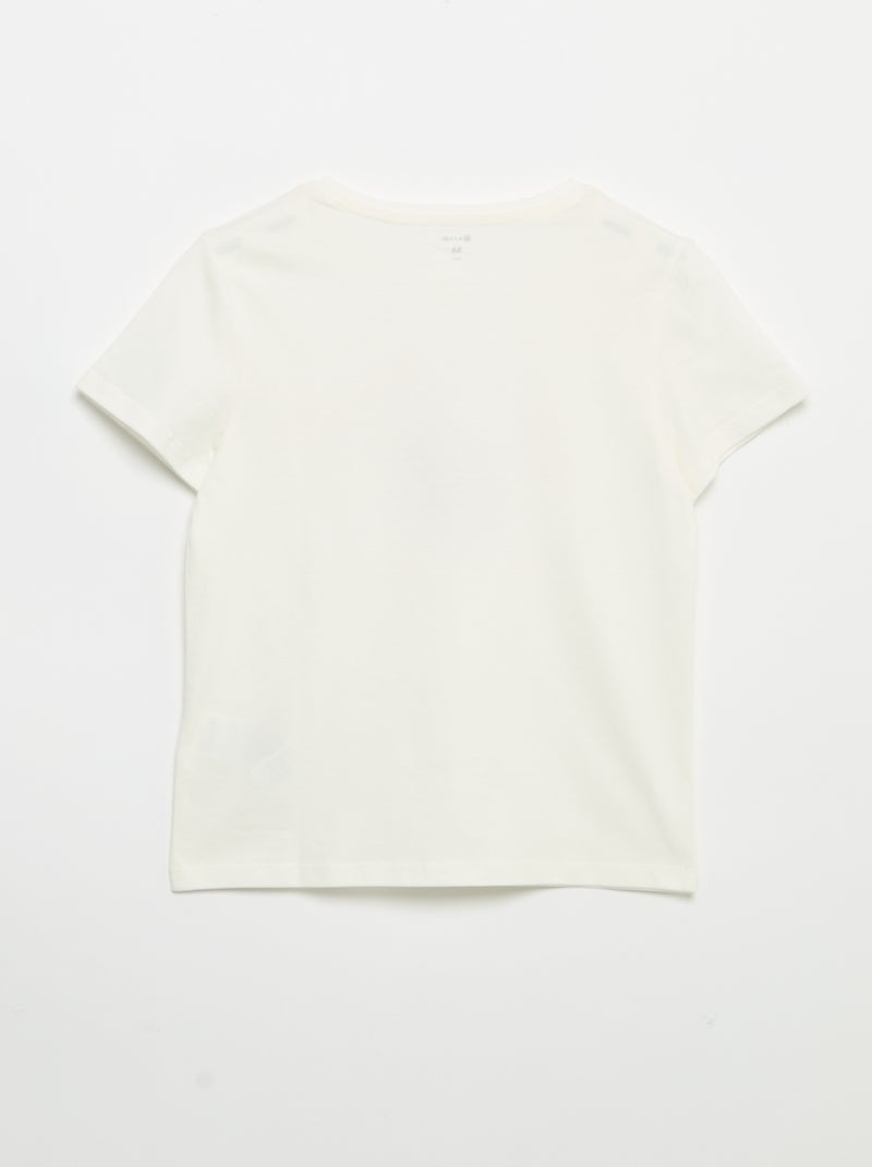 T-shirt met korte mouw en leuk detail Wit - Kiabi
