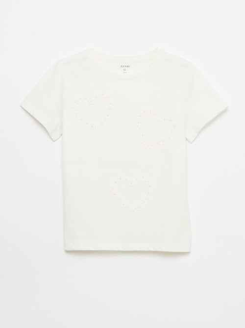 T-shirt met korte mouw en leuk detail - Kiabi