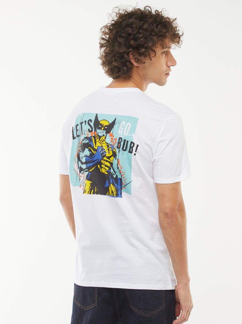 T-shirt met korte mouw en Marvel/X-Men-print Wit - Kiabi