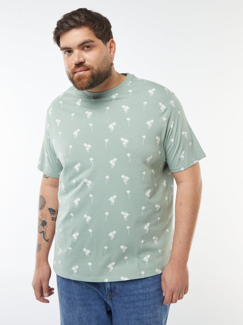 T-shirt met korte mouw en motiefje Groen - Kiabi