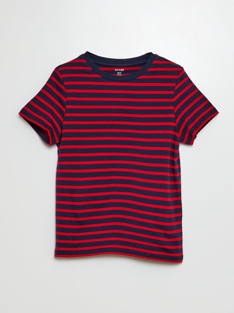 T-shirt met korte mouw en motiefje ROOD - Kiabi