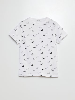 T-shirt met korte mouw en motiefje