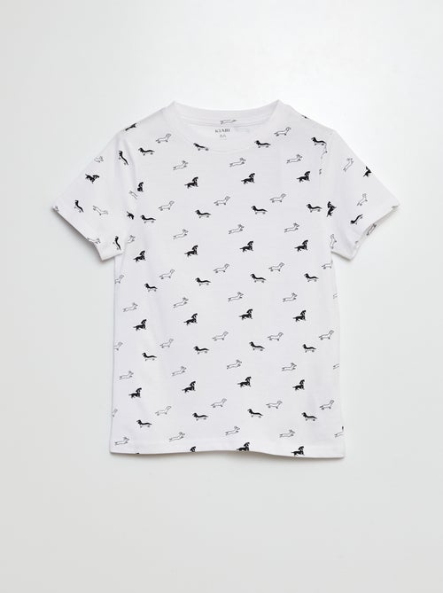T-shirt met korte mouw en motiefje - Kiabi