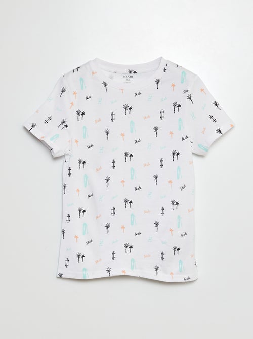 T-shirt met korte mouw en motiefje - Kiabi