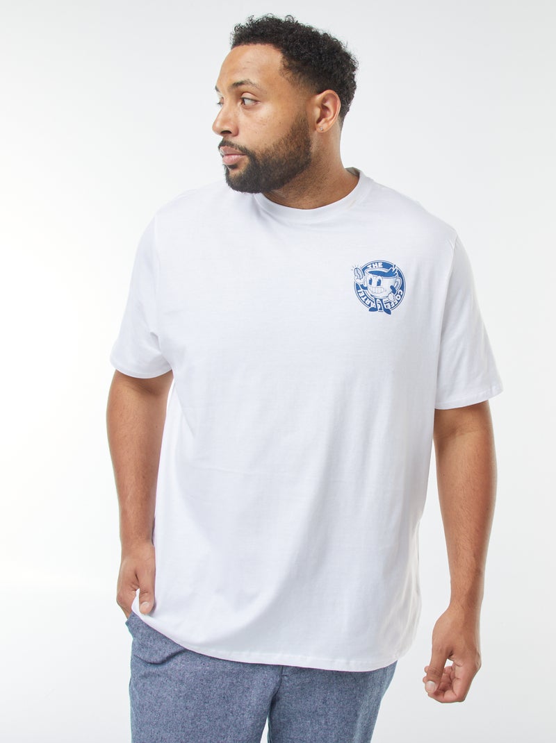 T-shirt met korte mouw en motiefje Wit - Kiabi