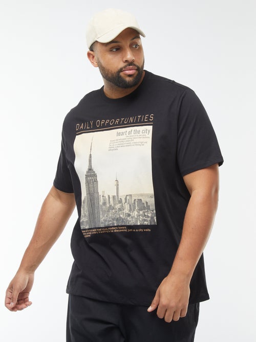 T-shirt met korte mouw en motiefje - Kiabi