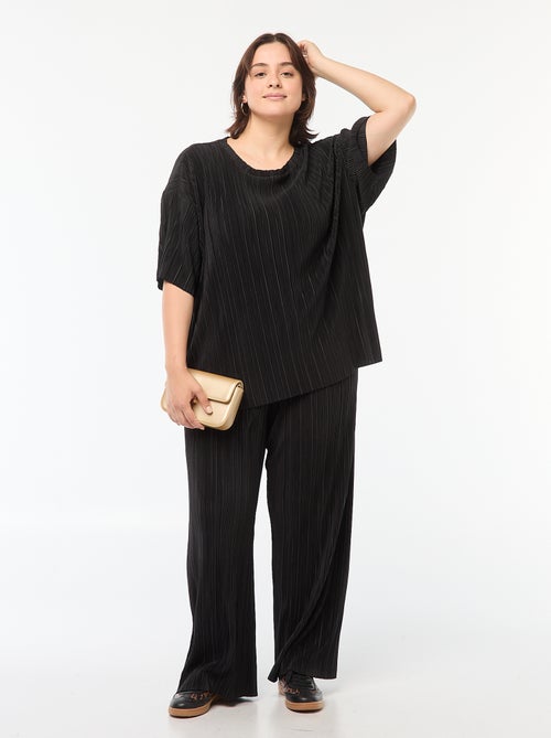 T-shirt met korte mouw en plooien - Kiabi