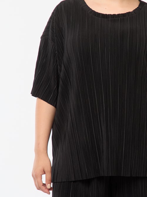 T-shirt met korte mouw en plooien - Kiabi