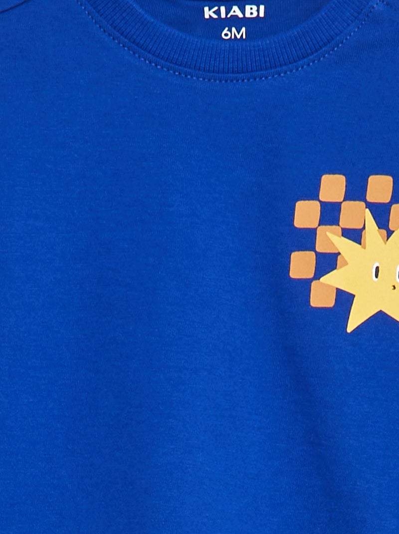 T-shirt met korte mouw en print - Grafik Edition Blauw - Kiabi