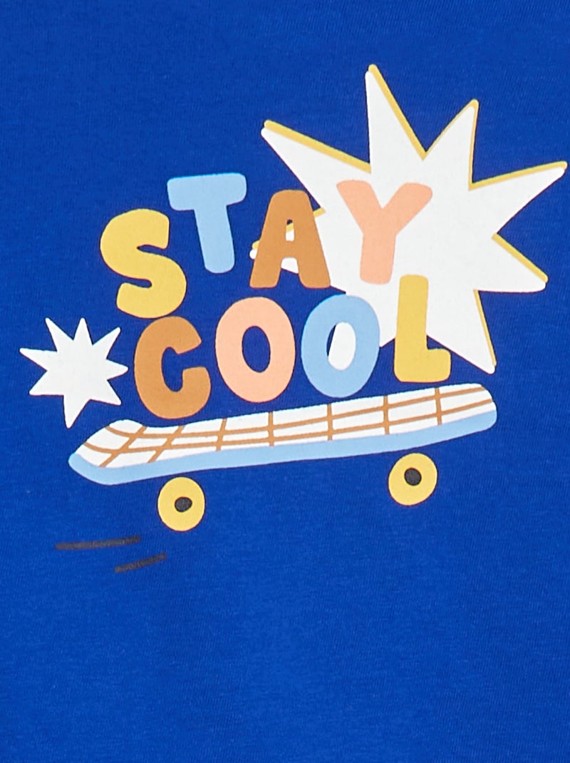 T-shirt met korte mouw en print - Grafik Edition Blauw - Kiabi