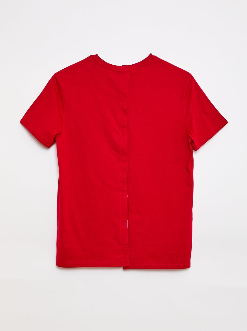 T-shirt met korte mouw en print - So Easy Rood - Kiabi