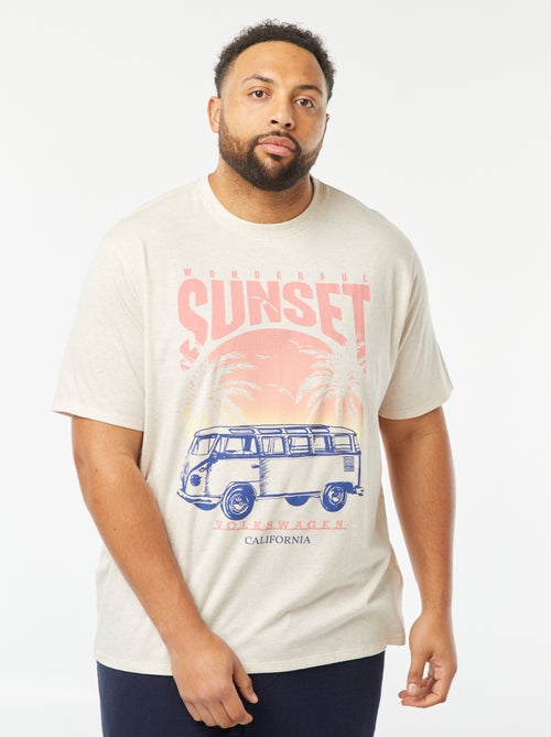 T-shirt met korte mouw en print aan de voorzijde - Kiabi