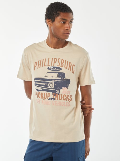 T-shirt met korte mouw en print - Kiabi