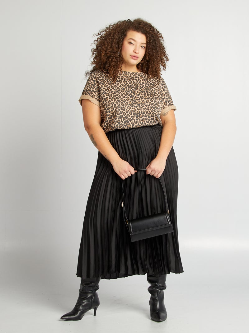 T-shirt met korte mouw en print BIEGE - Kiabi