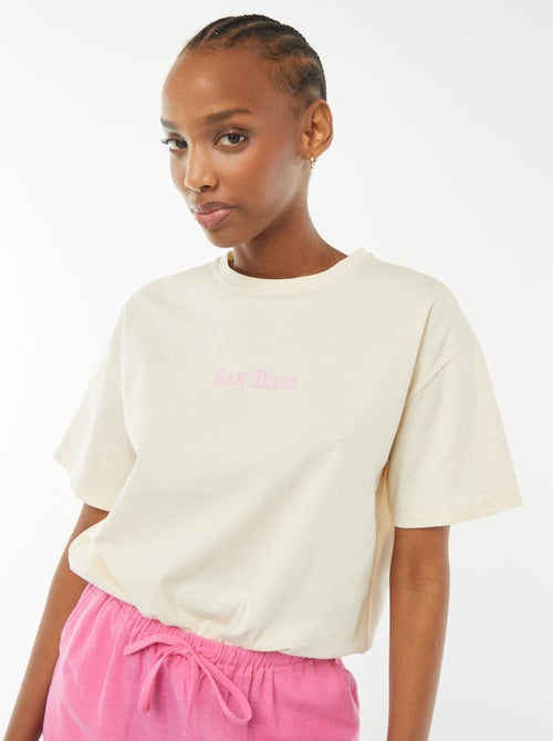 T-shirt met korte mouw en print - Kiabi