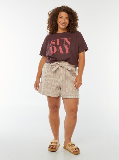 T-shirt met korte mouw en print - Kiabi