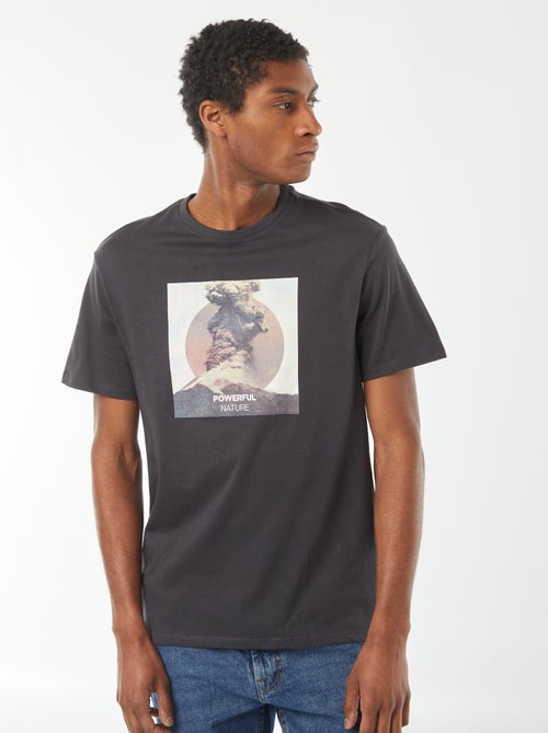 T-shirt met korte mouw en print - Kiabi