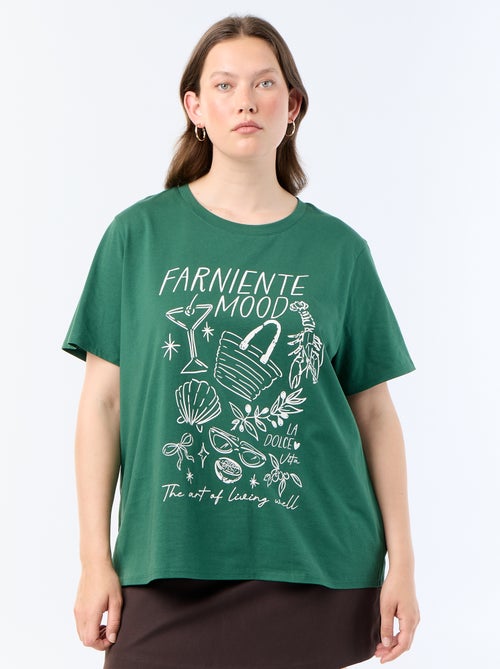 T-shirt met korte mouw en print - Kiabi