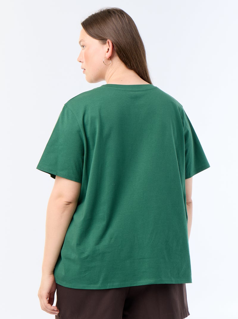 T-shirt met korte mouw en print Groen - Kiabi