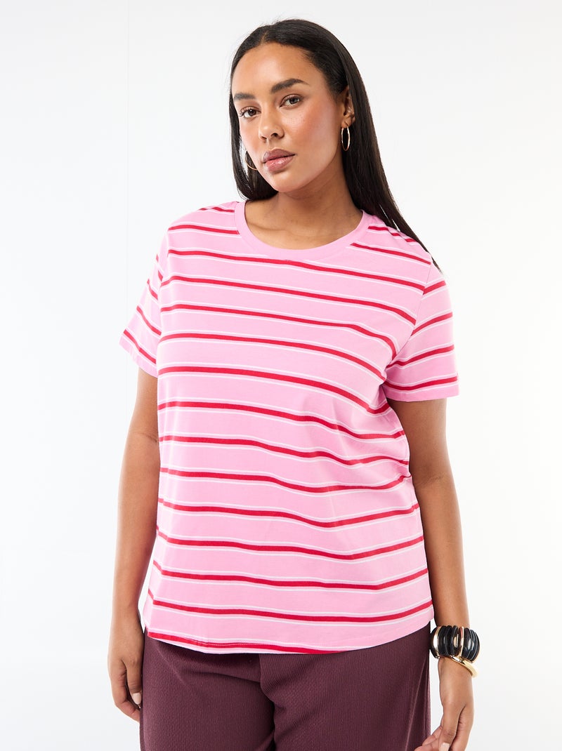 T-shirt met korte mouw en print Rose - Kiabi