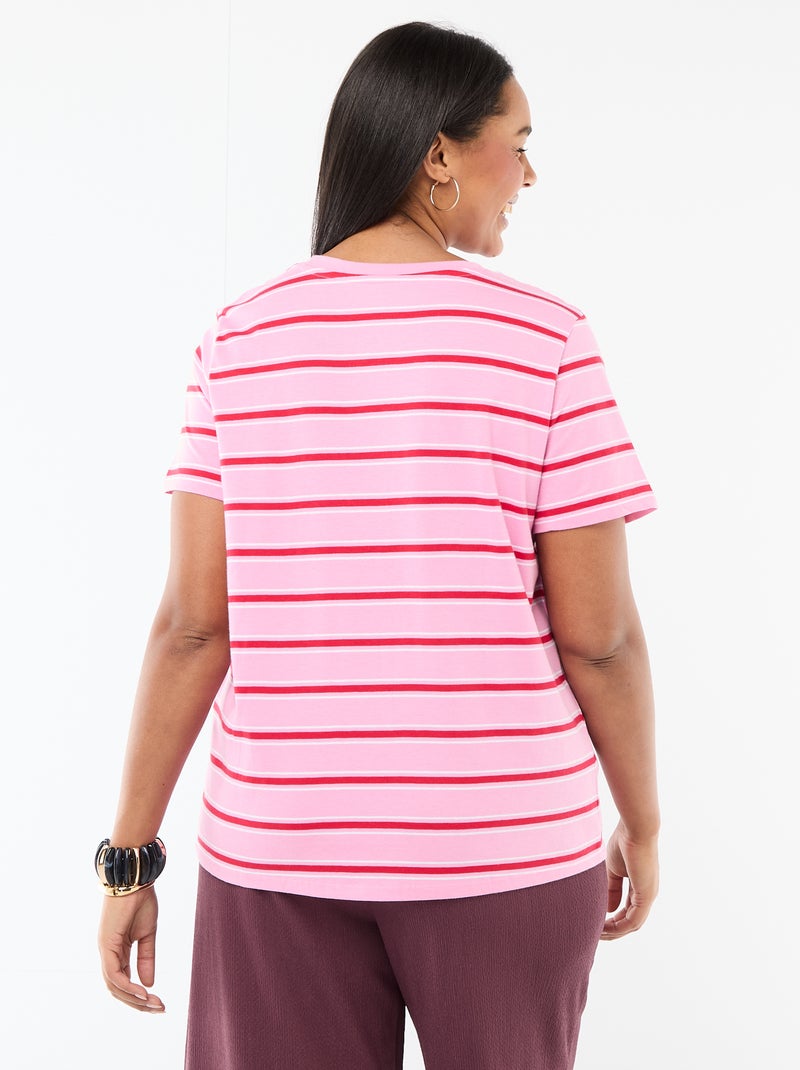 T-shirt met korte mouw en print Rose - Kiabi