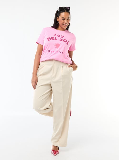 T-shirt met korte mouw en print - Kiabi