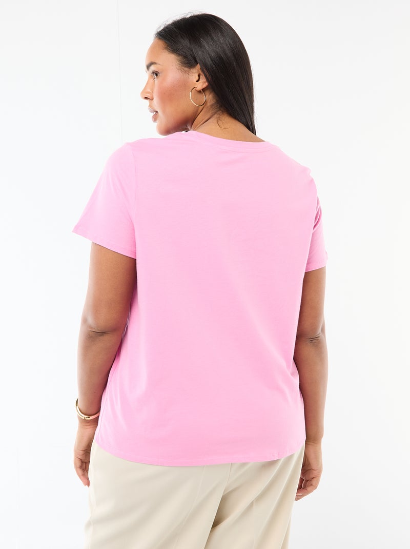 T-shirt met korte mouw en print Rose - Kiabi