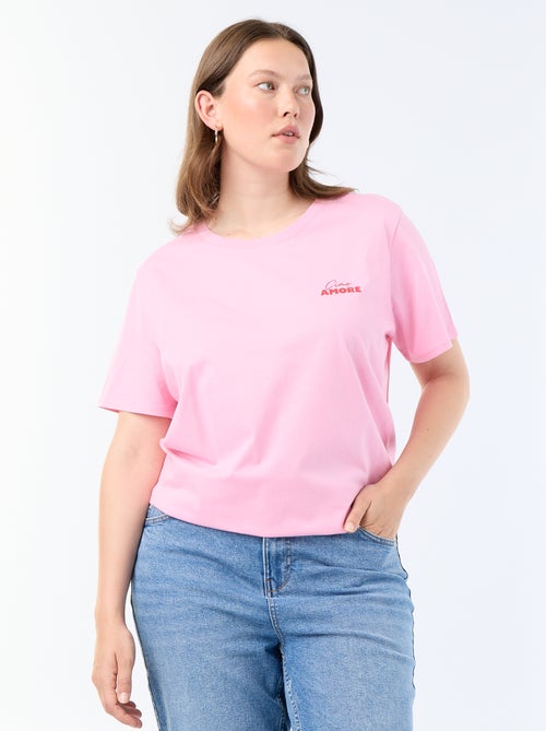 T-shirt met korte mouw en print - Kiabi