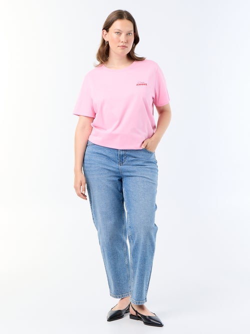 T-shirt met korte mouw en print - Kiabi
