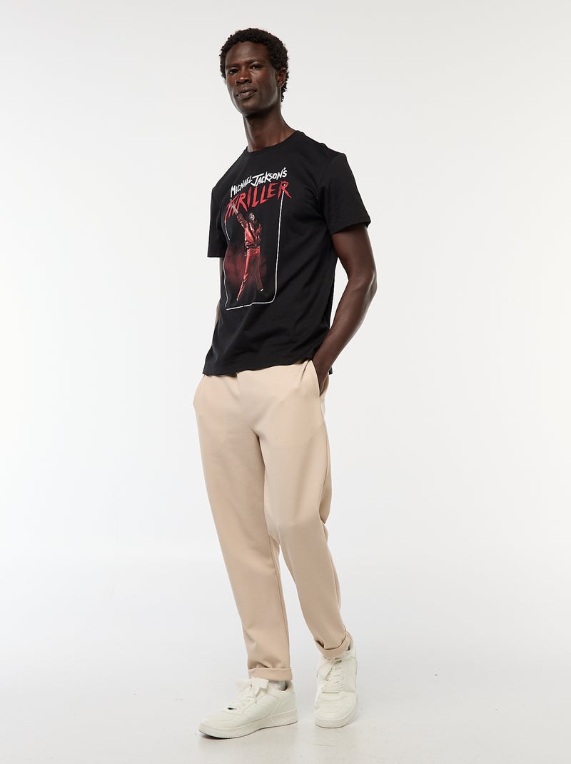 T-shirt met korte mouw en print van Thriller van Mickael Jackson zwart - Kiabi