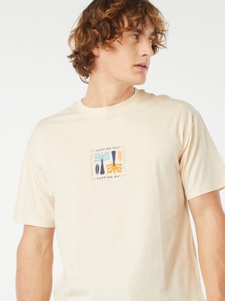 T-shirt met korte mouw en print voor en achter